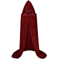 Miniatyrbild 3 av 3: 1 Vuxen Huvud Kap, Cosplay Kostym Sammet Robe, Kap Häxa Trollkarl Kappa Röd Red X-Large(140-160cm)