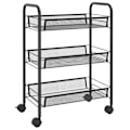 Miniatyrbillede 1 af 5: vidaXL Rullebord 3 Hylder Sort 46x26x64 cm Jern black 2200