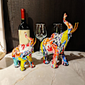 Miniatyrbillede 3 af 5: Maleri Graffiti Elefant Skulptur Harts Dyr Statue Dekoration C