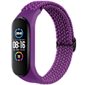 Miniatyrbillede 1 af 7: Flettet urrem til Xiaomi Mi Band 7 6 5 4 3 Rem Elastisk justerbar armbånd til Amazfit Band 5 Band Udskiftningsarmbånd lilla For Xiaomi Mi Band 4 purple