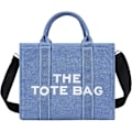 Miniatyrbillede 1 af 5: Damet Canvas Tote Bag Casual Canvas Messenger Bag Skuldertaske Blå