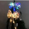 Pikkukuva 3 / 6: LED-läpinäkyvä jousi lämminvalo riipus koriste lahja Gold + colored lights