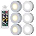 Miniatyrbillede 1 af 5: Trådløse Dimmerbare Underskabslys Touch Sensor LED Natlamper Power Fjernbetjening Lamper til Køkken Trappe Soveværelse 6 lamper 1 fjernbetjening warm white and white 6 lamp 1 controller