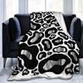 Miniatyrbilde 1 av 5: Krom og svart leopardgepard Dyrekastfilt Myk flanellfleece Varm teppe for sofa, seng, sofa, stol, kontor, reiser, camping-r 50x40in 125x100cm