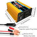 Pikkukuva 4 / 5: 12v 220v Muunnin, 4000W Puhdas Siniaaltoinvertteri DC 12V 220V/110V Automuunnin Kaksoisjännite-näytöllä ja USB-porteilla 4.2A Lataus