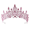 Miniatyrbilde 1 av 8: Legering Krone Bryllup Tiara Krystall Rhinestone Krone ROSA Pink
