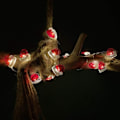 Miniatyrbild 5 av 5: Juldekoration tomteluva ornament handmålad ljus stri