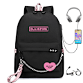 Pikkukuva 3 / 7: Blackpink USB-lataava reppu monitoimireppu 3
