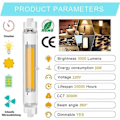 Miniatyrbillede 5 af 5: R7s 118mm 30W dæmpbar LED-pære, varm hvid 3000K, ingen flimmer
