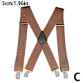 Miniatyrbild 10 av 11: Svarta justerbara hängslen Herr Unisex byxor Elastic Sch brown oen-size