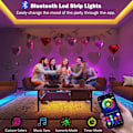 Miniatyrbillede 2 af 7: 15M LED-strimmelbelysning Bluetooth Smart App-styring Musiksynkronisering Farveskift RGB LED-lysstrimler med fjernbetjening