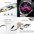 Miniatyrbillede 6 af 6: POEDAGAR Ultra Tynd Mænds Quartz Armbåndsur Vandafvisende Luksus Mærke Lysende Ur Mænd Rustfrit Stål Casual Gave purple and box