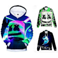 Miniatyrbillede 1 af 2: Børne Marshmello Neon Dj 3D-printede Hættetrøjer Sweatshirt Frakke Pullover Blå