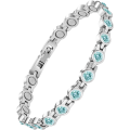 Miniatyrbillede 1 af 5: Magnetiske armbånd, sunde magnetiske armbånd til gigt Smertelindring Magnetiske armbånd Magnetiske armbånd til mænd kvinder (blå) Blue Diamond