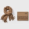Miniatyrbillede 1 af 2: Brun/Beige Viskose Sjal - Coffe Dark brown