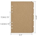 Miniatyrbillede 2 af 5: A5 Kraftpapir Indekser 5-faner/6-huls Beskyttelsesring Binder Burlywood 6-huls Ring Indeks Side til Planlægger Notebook Løs Blad Binder
