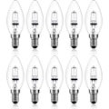 Miniatyrbillede 1 af 5: 42w E14 C35 dæmpbar halogenpære Ac 220-240v Varm hvid 2700k E14 Transparent halogenpære (10 stk) (FMY)