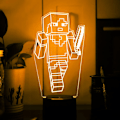 Miniatyrbillede 2 af 5: 3D natlampe 16 farver Illusion bordlampe med fjernbetjening USB genopladelig til juleindretning i soveværelset --- My World