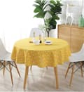 Miniatyrbild 2 av 5: Round Tablecloth Cotton Linen Tablecloths Simple Twill Tablecloth Table Linen Suitable for Home Kitchen Decoration, Various Sizes yellow-FA- yellow 150cm