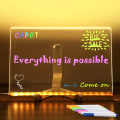 Miniatyrbilde 2 av 5: LED-notatbrett med farger, Glow Letter-oppslagstavle