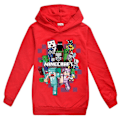 Miniatyrbilde 1 av 2: Barnas Tegneserie Hoodie Casual Langarmet Genser Minecraft Grafisk Trøye for 5-12 år Gutter Jenter - Xin Red Red 9-10Years