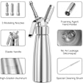 Miniatyrbillede 4 af 6: 250 ml flødeskummer, flødeskumsprøjte, aluminium, med 3 dekorative rustfri ståldyser, 1 rengøringsbørste 250ml