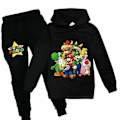 Pikkukuva 1 / 2: Super Mario Huppari Housut Setti Lapset Pojat Tytöt Urheiluvaatteet Juoksuverryttelypuvut_a Musta 2 120 (5-6 vuotta) Musta 2 120 (5-6 vuotta)