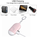 Miniatyrbild 2 av 4: 2-pack personligt larm 130dB USB-laddningsbart ficklarm