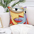 Miniatyrbilde 3 av 4: Set med 4 Picasso putetrekk 45x45 cm bomull lin brodert