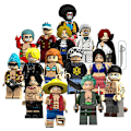 Pikkukuva 1 / 5: 15-osainen One Piece -hahmojen rakennussetti leluja lasten pedagogisiin kokoonpanopeleihin (FMY) 15 tyyliä B A set of 15 styles B about 5 cm