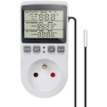 Miniatyrbilde 1 av 5: Digital termostatuttak med temperaturkontroll for oppvarming og kjøling med sonde, LCD-uttak temperaturkontroll timer