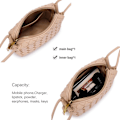 Miniatyrbillede 4 af 10: Crossbody-taske til kvinder PU-flettet ABRIKOS Apricot