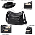 Miniatyrbild 4 av 5: Kvinnors Liten Messenger Bag PU Läder Axelväska Handväska Dam Crossover Lätt Meser Multi Pocket