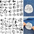Miniatyrbillede 1 af 10: 2 stk. Broderipapir Handsømmet Stabilisator G G G G