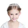 Miniatyrbillede 1 af 5: Børne krystal tiara krone til brudepiger, perle prinsesse