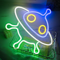 Miniatyrbillede 4 af 5: LED neon akryl panel bagplade rumskib UFO univers serie dekoration natlys ins,