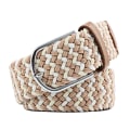 Miniatyrbillede 3 af 4: Bælte i lærred 23 mønstre størrelse W26-W36 stretch justerbar længde: 23 Sand / beige / vit