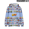 Miniatyrbild 1 av 6: Stumble Guys 3D-tryckt Hoodie Barnkappa Hoodie Ytterkläder 12 XS 12
