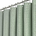 Miniatyrbillede 1 af 5: Bruseforhæng 180x210cm, Ekstra langt Sage Green - Linnedtekstureret kraftigt stof Sæt med 12 plastikkroge, Large Hotel Luxury Single