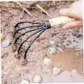 Miniatyrbilde 2 av 5: Clam Rake med nett 5 klo trehåndtak Rake Shell Digging Tool