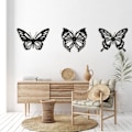 Miniatyrbillede 7 af 7: 3 stk. Metal Vægskulptur Butterfly Udskæring Vægskulptur Metal