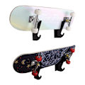 Miniatyrbillede 3 af 9: Vægmonteret Skateboard Stativ med Krog - Stabile Akrylholdere - Skateboardentusiaster - Vægstativ - Displayophæng Black 0.25