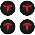 Miniatyrbild 1 av 5: Hjulnavkapslar Cover (4st) för KAVANIC Tesla Model Y Model 3 Modifiering Cover (svart/mattsvart) Red / Matte Black