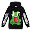 Miniatyrbillede 1 af 2: 7-14 år Børn Unspeakable Print Hoodie Sweatshirt Toppar Sort 13-14 år