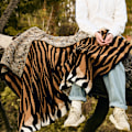 Miniatyrbilde 4 av 9: Tiger Fluffy Sherpa Sengeteppe, Supermyk Mink Fleece Sofffilt 130*160CM