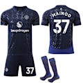 Miniatyrbillede 1 af 2: Manchester United udebanesæt til børn 2024-2025 No.37 MAINOO-FA1- No.37 MAINOO XS