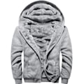 Miniatyrbilde 1 av 5: Herre Pullover Termisk Sherpa Fôret Jumper Jakker Vinter Trening Fleece Hoodie Full Zip Ull Varm Tykk Jakker Yttertøy 11grå 11gray S