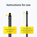 Miniatyrbilde 4 av 5: Kolfiber usynlig selfiepinne Justerbar forlengelsesstang for Insta 360 X3 / One X2 Go 2 Selfie