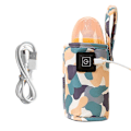 Miniatyrbillede 1 af 5: Rejseflaskevarmer Bærbar Brystmælksflaskevarmer USB Opladningsisoleringstaske camouflage white