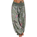 Miniatyrbillede 1 af 2: Dame Yoga Bukser Løse Boho Casual Harem Bukser Army Grøn 5XL